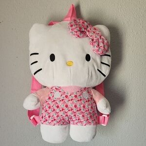 Hello Kitty Plush Backpack - Pink and White